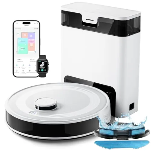 Lefant M2 Pro Robot Aspirador y Fregasuelos con Autovaciado, 90 Días Autovaciado,6000Pa, Mapeo Multinivel, Navegación dToF, Evitación 190° PSD, Limpieza Personalizada, WiFi/App/Alexa, 2,4G & 5G