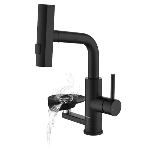 Grifo Cocina Extraible Negro Lavatazas 3 Modos,Torneira Cozinha Preta