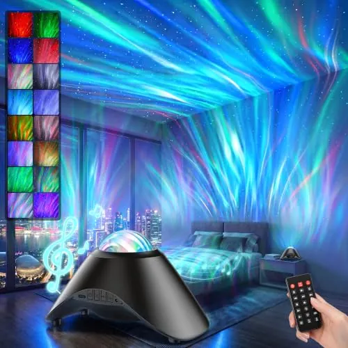 Proyector de Galaxias y Aurora Estrellas con Bluetooth Ruido Blanco Mando