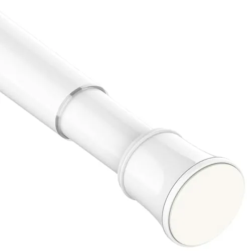 Barra de cortina sin taladros, telescópica, ajustable, resistente al tirón giratorio. Ajustable, para cortinas, tabiques y balcones. 65-85 cm