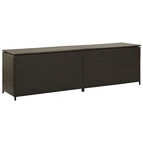 vidaXL Caja de almacenaje jardín ratán sintético marrón 200x50x60 cm