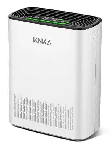 KNKA Purificador de Aire Filtro HEPA sensor inteligente hasta 80 ㎡ Blanco | CADR 300 m³/h Elimina el 99,97 % de polen, olores y polvo, modo sueño, ideal contra el pelo de mascotas APH3000