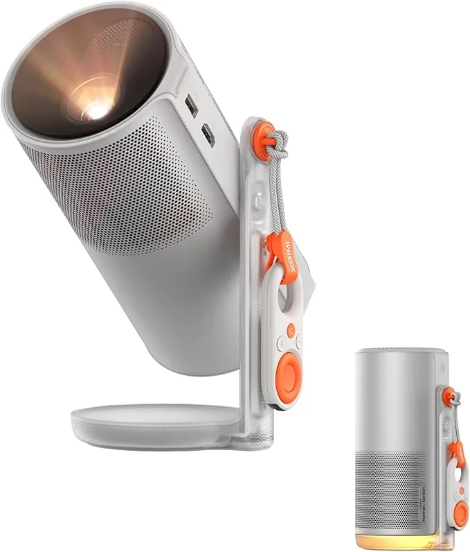 XGIMI MoGo 4 Proyector Portátil con Batería, 450 lúmenes ISO | Google TV y Netflix Oficial, Soporte 360°, 2,5 h de Autonomía, Altavoces Harman Kardon 12W, WiFi, Bluetooth, Versión 2025