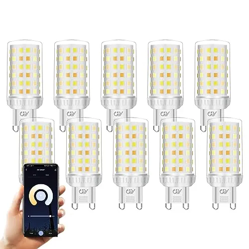 GY Bombilla Inteligente G9 LED WiFi 4W 440 Lúmenes, 2700K - 6500K Regulable Bombilla LED G9, Bombilla Inteligente Alexa Compatible con Google Home, TUYA Smart(10 Unidad)