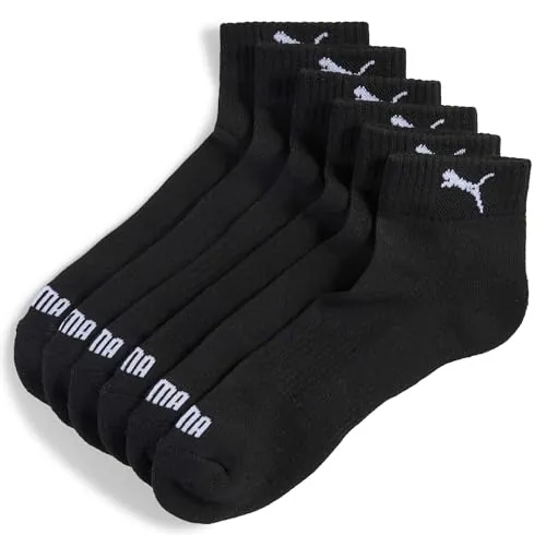 PUMA Cushioned Quarter 3P, Calcetines, Unisex adulto, Black - New, 43-46