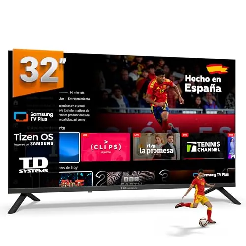 TD Systems - Smart TV 32 Pulgadas con Tizen OS 8.0 Powered by Samsung, sintonizador Triple de televisión (DVB-T2/C/S2). Televisores del 2026 - PRIME32C22TIZEN
