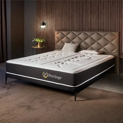Naturalex - Colchón Muelles 135x190 cm - Altura 25 cm - Privilege - Híbrido Muelles Ensacados y Viscoelástica - Espuma HR y Blue Látex - Ergonómico, Transpirable, Gran Adaptabilidad - Acabados Premium