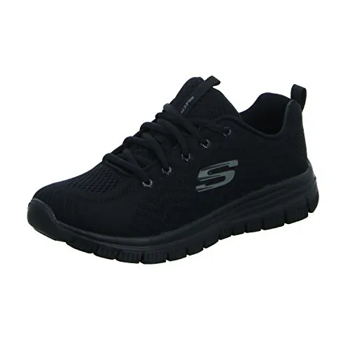 Skechers Graceful Get Connected Regular, Zapatillas Mujer, Black Mesh Trim, 36 EU