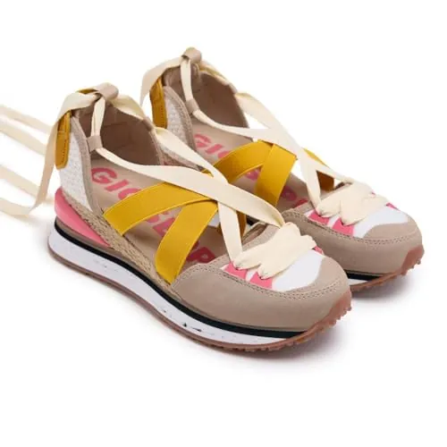 Sneakers Beige Tipo Espadrille con cuña para Mujer coinches