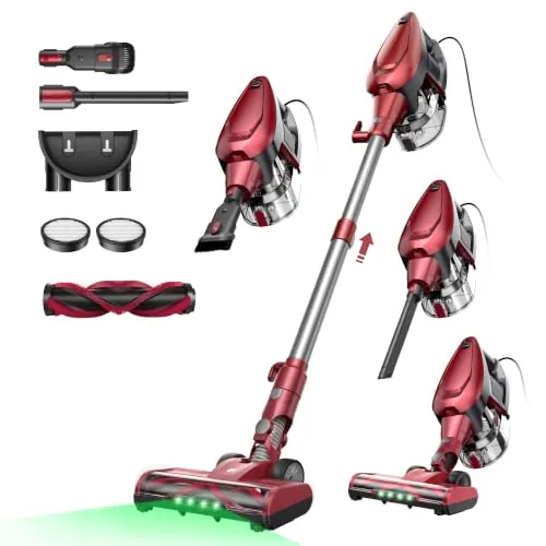 Vexilar C9 Aspiradora con Cable 70KPa, Aspiradora con 7 Metros de Cable, Fácil Guarda, Ligero, 1,5L Depósito de Polvo, Multiusos Aspirador Vertical, Aspirador para Suelos/Alfombras/Pelos/Coche