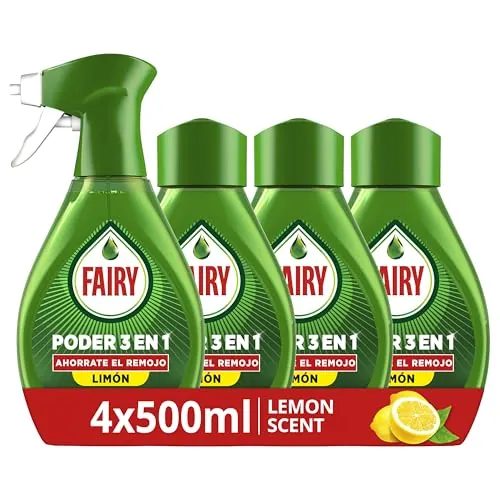 Fairy Spray Poder Sin Remojo Pre-Tratamiento Limón, 4x500ml