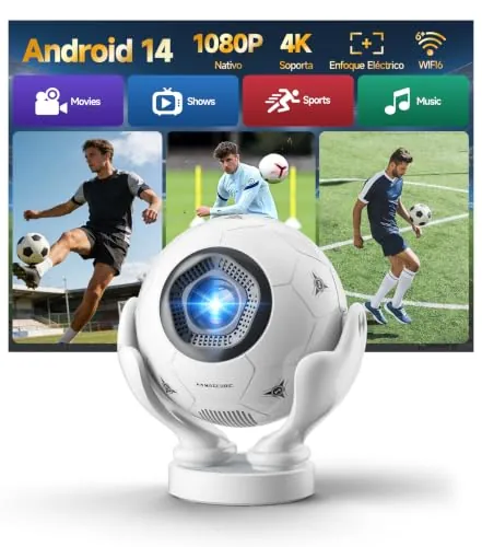 Mini Proyector, Magcubic Proyector Portatil 4K Soporte Nativo 1080P | Android 14, Apps Integradas, 400 ANSI, WiFi 6, Bluetooth 5.4, Enfoque Eléctrico, Corrección Keystone Automática, HY320F