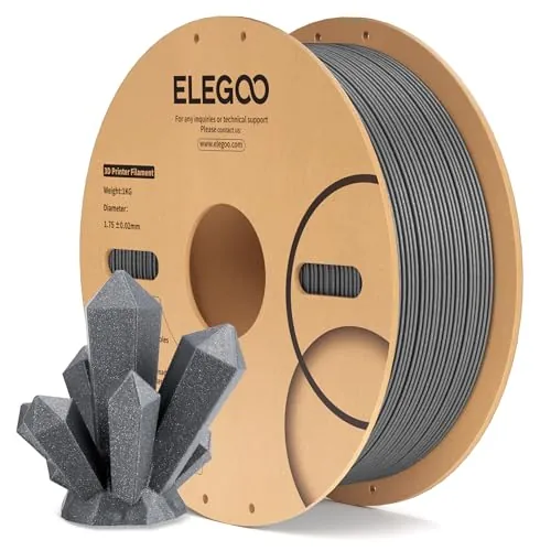 ELEGOO Filamento PLA Gris Oscuro con Brillos 1.75 1KG | PLA Sparkle para Impresora 3D, Precisión Dimensional +/- 0.02mm, Carrete de Filamento 3D, para Mayoría Impresoras 3D