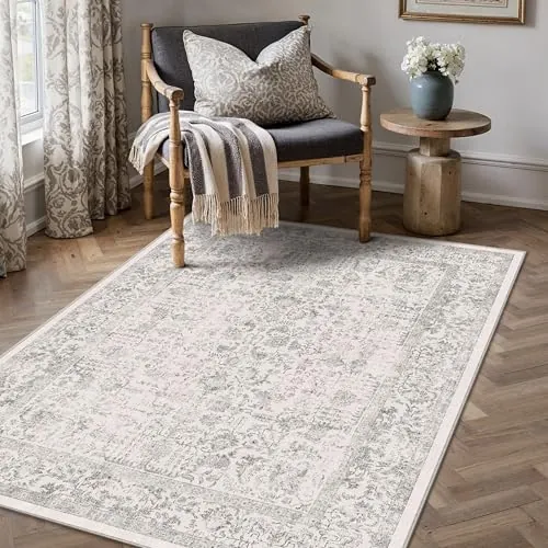 HUGEAR Alfombra Salon 90x150cm Gris Antideslizante