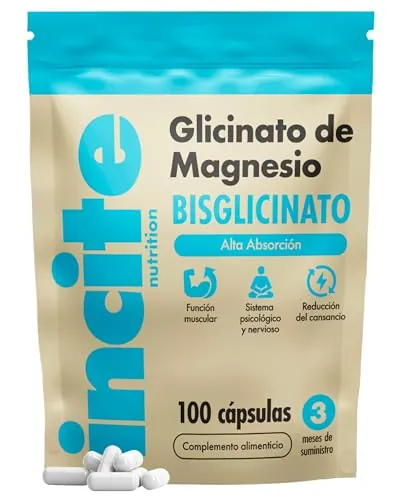 Magnesio bisglicinato - 100 mg - Alta potencia 100 capsulas veganas (3 meses suministro) - Bisglicinato de Alta Biodisponibilidad - Mejora del sueño - Glicinato de Magnesio para dormir