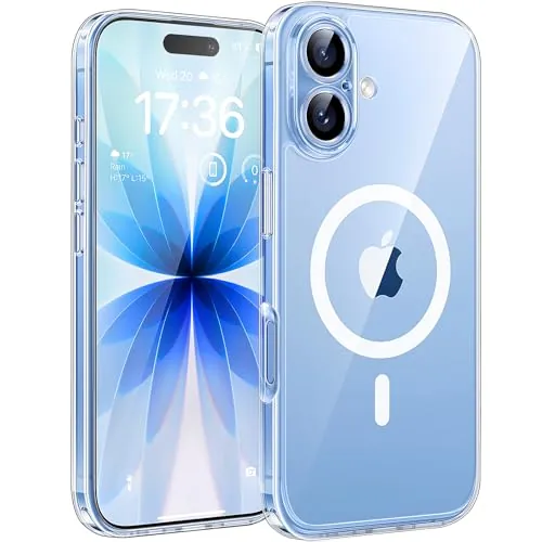 TOCOL Funda magnética para iPhone 17 de 6,3 Pulgadas, Compatible con MagSafe, protección de cámara integrada, sin amarilleamiento, Transparente