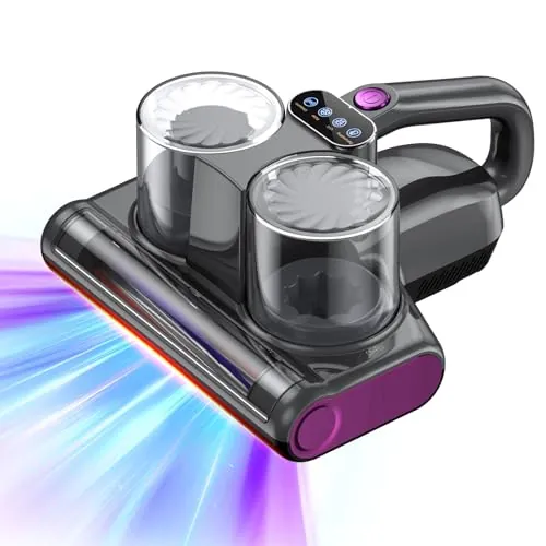 JPHYLL Aspiradora Antiácaros para Colchones con Luz UV 16 kPa y Filtro HEPA