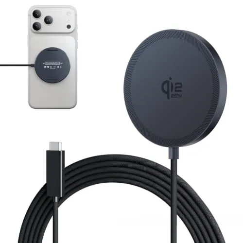 Qi2 25W Cargador Inalámbrico con Soporte Plegable para iPhone MagSafe