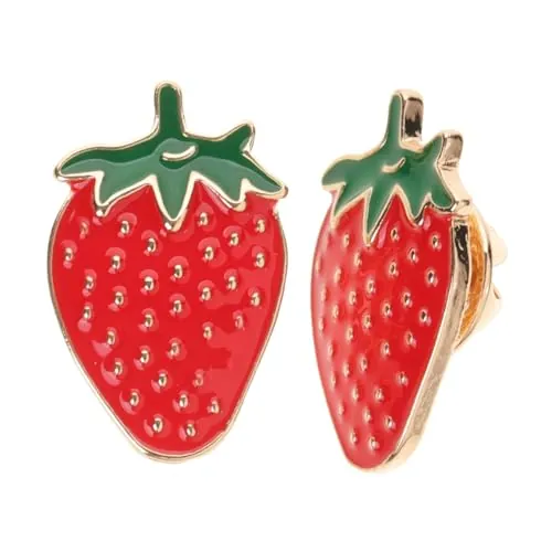 LIFKOME 4piezas Broche De Strawberry Para Mujer Pin Decorativo De Cloak y Ropa Alfiler Elegante Aleación De Zinc Accesorio De Moda Para Estudiantes y Uso Diario