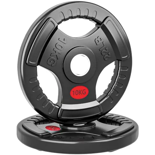 SPORTNOW Discos Pesas Olímpicas Agujero Ø50 mm 2 Discos 10 kg Negro