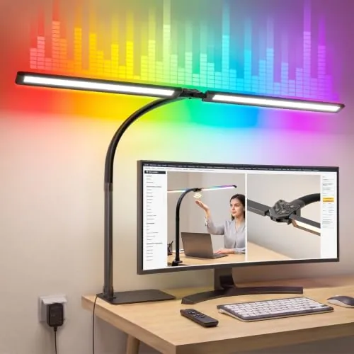 Celiser Lámpara de Escritorio LED Regulable 22W 1800LM – Base Mesa de Metal