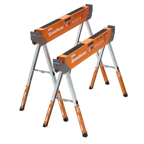 BORA Speedhorse XT PM-4550T – Caballetes Plegables Altura Ajustable, par