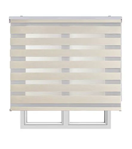 Estores Enrollables Noche y Día Elegantes con Tejido de Doble Caída para Puertas y Ventanas, Estor Noche y Dia de Fácil Instalación con Filtrado de Luz Ajustable STORESBASIC Lino 140x250