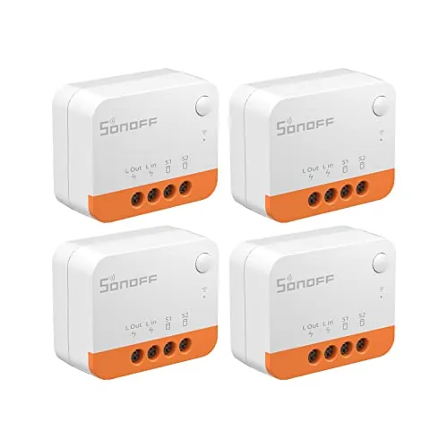 SONOFF ZBMINIL2 Interruptor Inteligente Zigbee, sin Neutro, 2 Vías, Compatible con Alexa y Google Home, 4 Uds