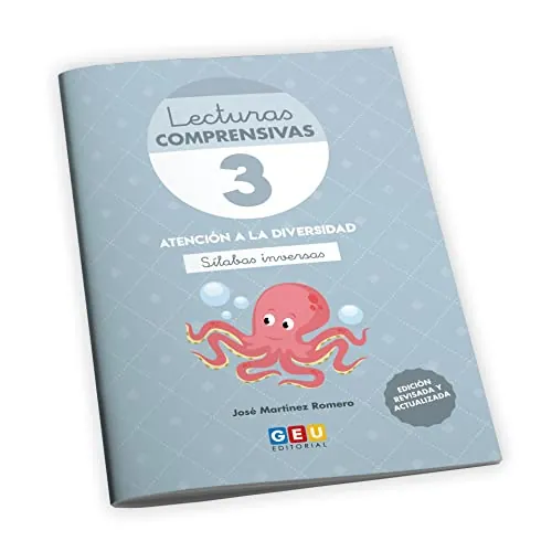 LECTURAS COMPRENSIVAS 3 - Cuaderno de Lecturas Comprensivas GEU | Libro aprender a Leer | Pauta Cuadrícula - Sílabas Inversas | Editorial GEU