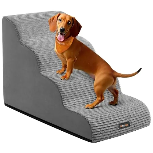 Feandrea Escalera para Perros de 4 Peldaños, Impermeable, Antideslizante