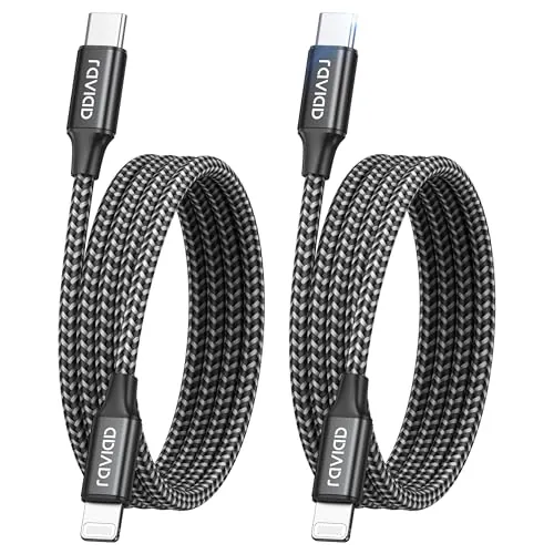 RAVIAD Cable USB C a iPhone 2Pack 1M MFi Certificado Cable iPhone Cargador