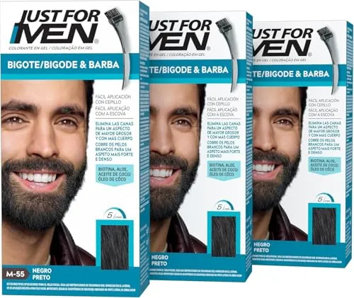 Just For Men Tinte en Gel para Hombre Negro M55 (3 Pack)