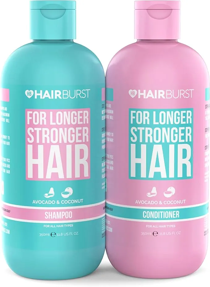 HAIR BURST Champú y Acondicionador para Cabello Normal y Fino – Vegano, Fortalece y Previene la Caída – Estimula el Crecimiento Saludable