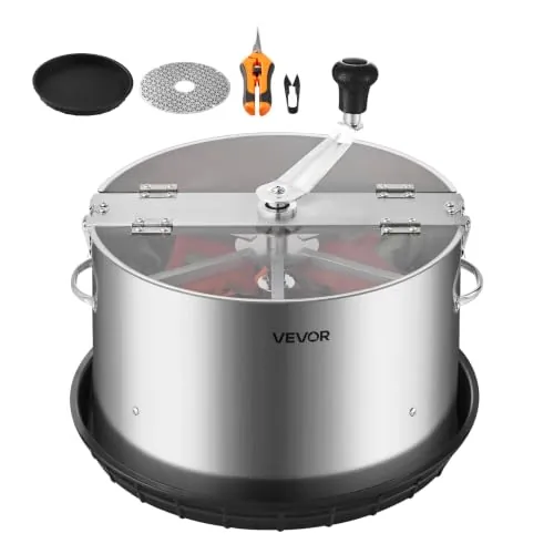 VEVOR Máquina Recortadora de Cuenco de Hojas mm Recortadora de Cuenco de Hoja de Brote con Tapa Transparente y Rejillas de Acero Inoxidable para Brotes de Flores (Manual 370 mm)