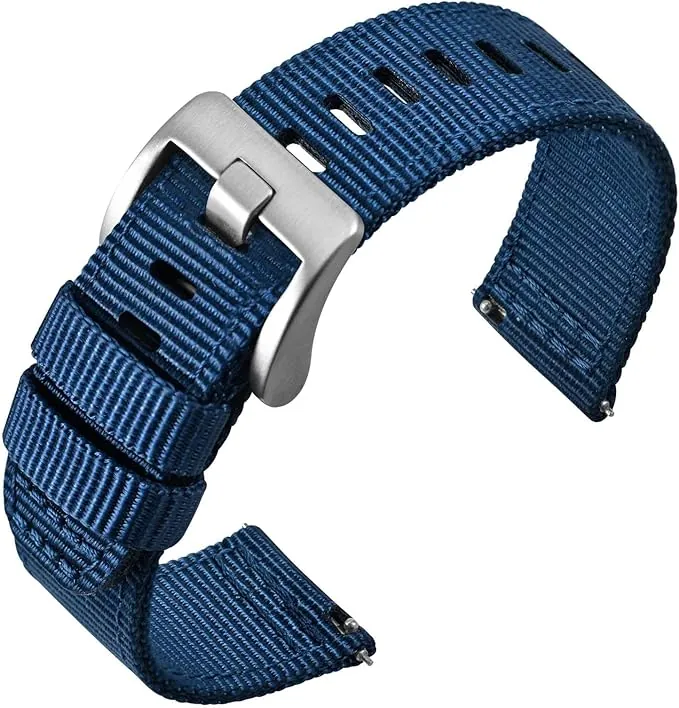 ANNEFIT Correa Reloj Nailon de Militar, Correas Reloj de Liberación Rápida 18mm 19mm 20mm 22mm 24mm para Hombres, Hebilla de Acero Inoxidable
