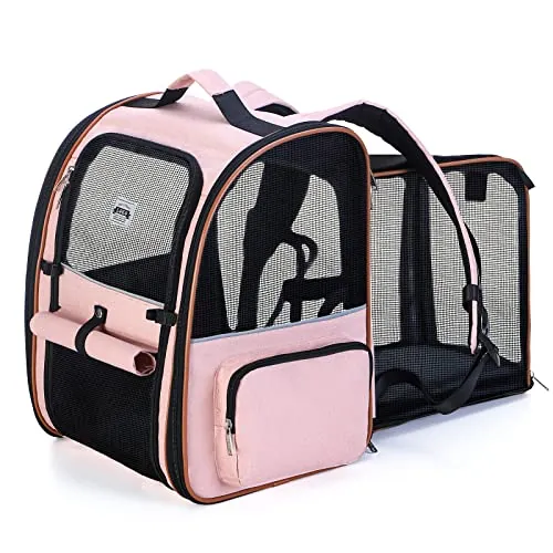 Lekespring Transportin Gato Extensible con 4,Entradas,Mochila Transpirable