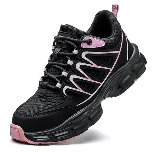 ZSDZSZ Zapatos de Seguridad para Mujer Ligero Zapatilla Trabajo, Negro, 38