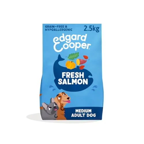 Edgard & Cooper Pienso para Perros Adultos Comida para Perros Seca Natural Sin Cereales Hipoalergenico 2.5kg Salmon Fresco, Fácil de digerir, Alimentación Sana Sabrosa y Equilibrada