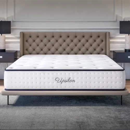 COSMOS - Upsilon - Colchón 150x190 cm Viscoelástico - 30 cm | Espuma HR y Blue Latex - Firme, Transpirable, Hipoalergénico, Ergonómico - Cara Invierno Verano, 7 Zonas Confort