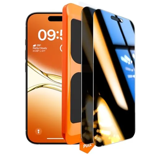 TOCOL Protector Pantalla de Privacidad para iPhone 17, 25° Antiespías