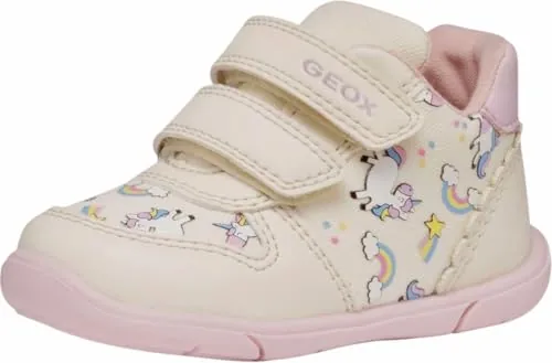 Geox - B ZAPITO Girl A, Zapatillas Bebé - Mädchen, Ivory/Pink,