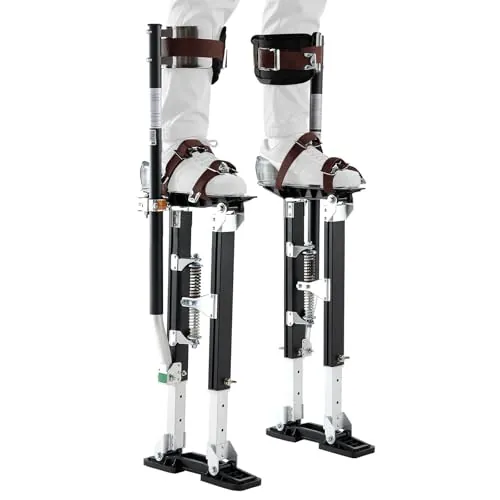 VEVOR Zancos para Paneles de Yeso de Aluminio Ajustables 485 a 790 mm, Capacidad de Carga 103 kg, Zancos de Trabajo con Almohadillas, Patas de Goma Antideslizantes para Jardinería Decoración Pintura