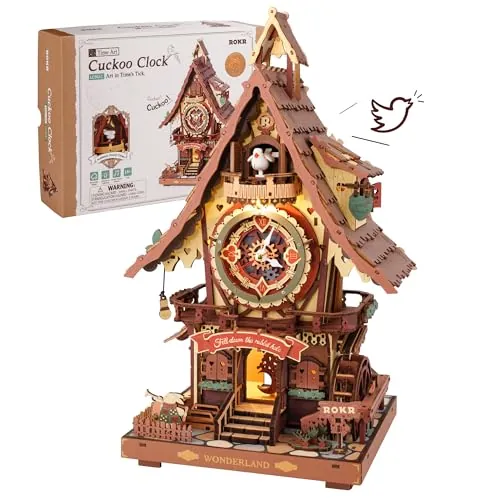 ROKR Puzzle 3D Madera Reloj de Cuco Maquetas Construir LC901C Multicolor