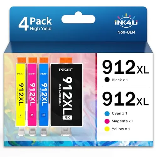 INK4U 912XL Multipack Cartuchos (Alta Capacidad) Compatible con HP 912XL