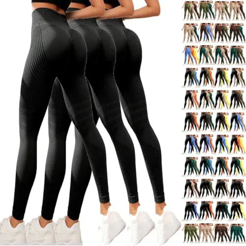 3 Piezas Leggins Deportivos Mujer,Leggins Anticeluliticos Mujer 3D | Leggings Compresivos Lipedema Cintura Alta Leggins Anti Celulitis Push Up Mallas Compresión Anticelulitis Adelgazante