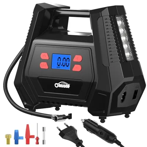 Oasser Inflador Ruedas Coche DC 12V y AC 220V