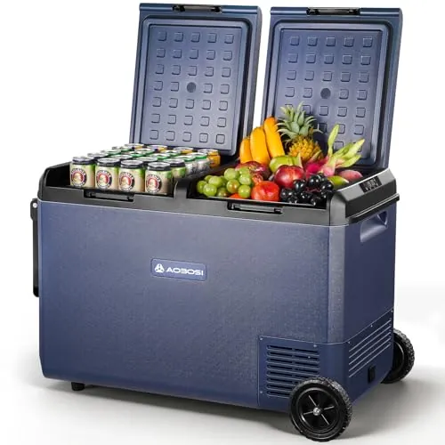 AAOBOSI Nevera Portatil 95L,Impermeable IPX4, Ruedas y Asa, -20°C a 20°C