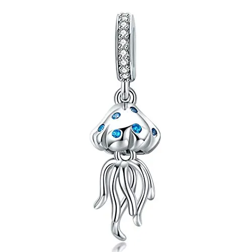 NewL Colgante de medusas de la serie mundial subacuática para pulsera y collar de plata de ley 925 auténtica joyería de bricolaje