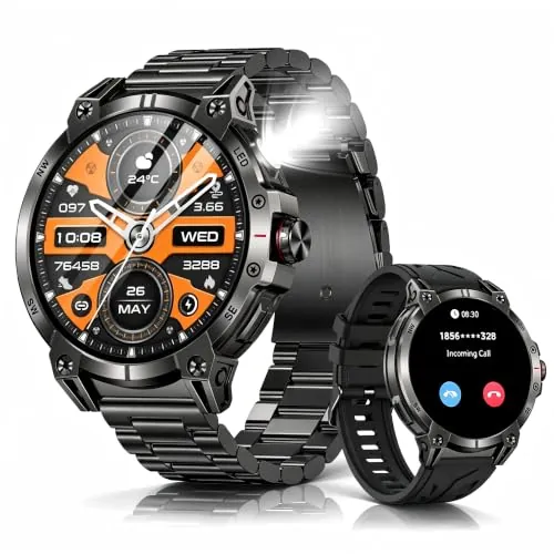 Rmana Reloj Inteligente Hombre, Smartwatch Hombre con Llamadas Bluetooth