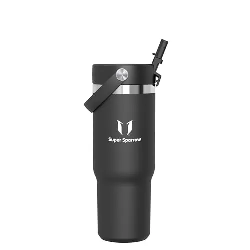 Sparrow Botella Termica 900ml Tumbler Vaso Termico con Pajita-Termo con Asa